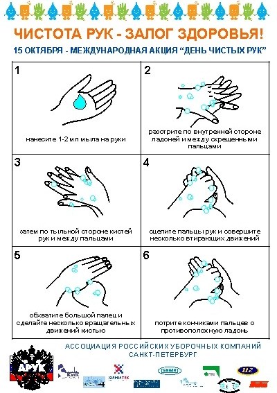 Информационная наклейка "Чистота рук - залог здоровья"